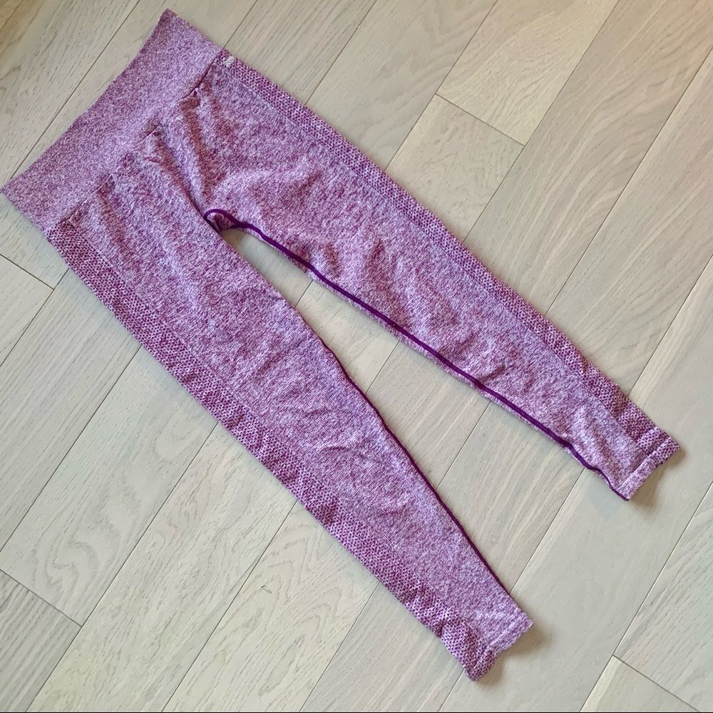 Marika Heather Burgundy Medley Seamless Ankle Legging - Size S